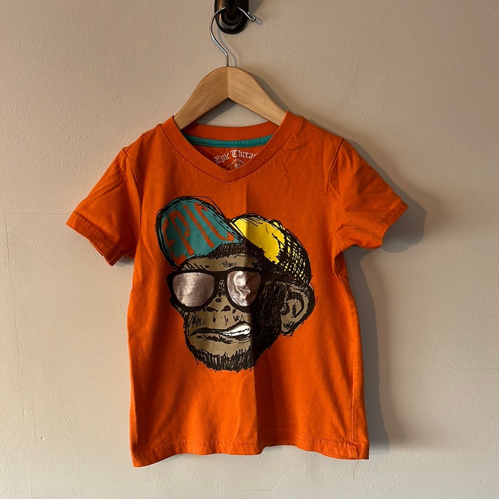 Epic Threads Monkey with Sunglasses kids shirt size 5